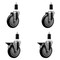 Service Caster 5'' Black Poly Wheel Swivel 1-3/8'' Expanding Stem Caster Set 2 Brakes, 4PK SCC-EX20S514-PPUB-BLK-2-PLB-2-138 - alternate 1